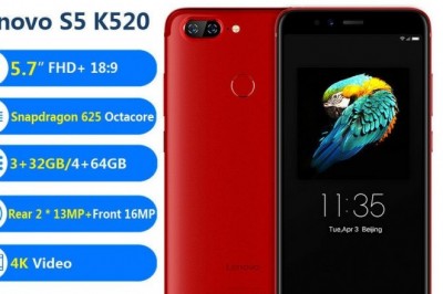 Lenovo S5 Dual SIM - 64GB, 4GB RAM, 4G LTE, Red