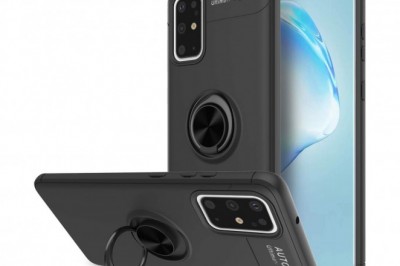 Lenuo Samsung Galaxy S20 Plus Case, holder magnetic Ring Black